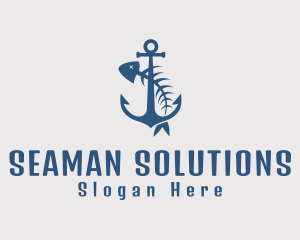 Seaman - Fishbone Anchor Harbor logo design