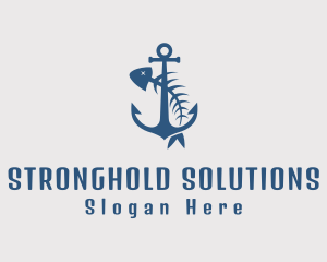 Fishbone Anchor Harbor logo design