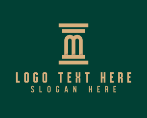 Gold - Professional Column Letter M logo design