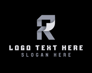 Letter R - Geometric Origami Fold logo design