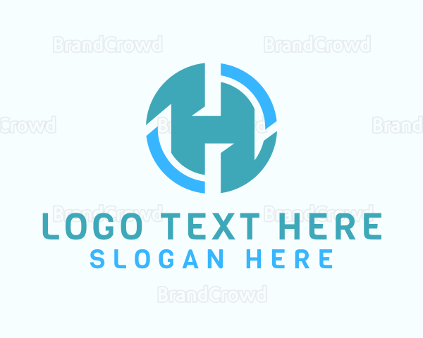 Blue Engineering Letter H Logo