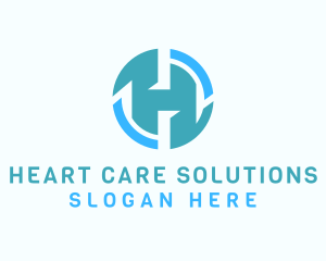 Blue Engineering Letter H logo design