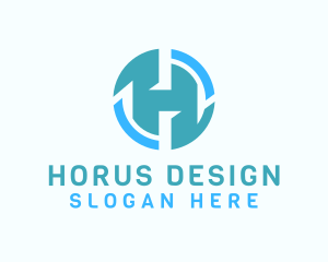 Blue Engineering Letter H logo design