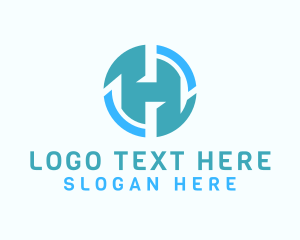High Tech - Blue Engineering Letter H logo design