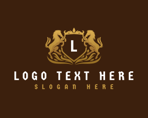 Vintage - Luxury Horse Crest Shield logo design