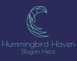 Hummingbird Line Art logo design