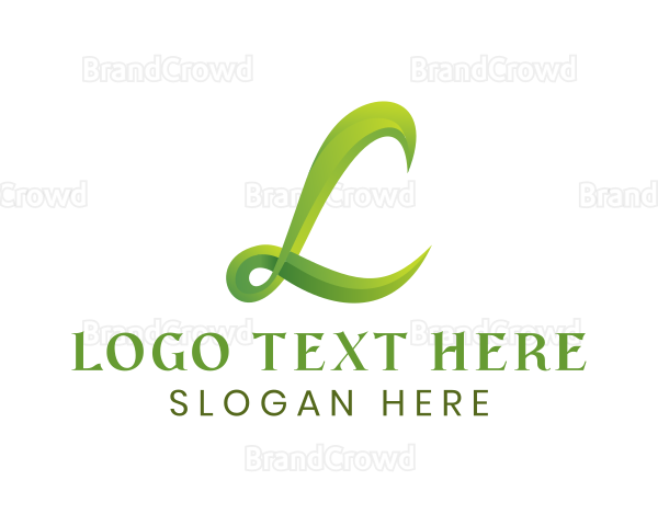 Gradient Script Letter L Logo