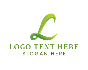 Letter L - Gradient Script Letter L logo design