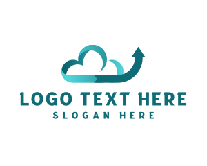 Digital Storage - Online Cloud Arrow logo design