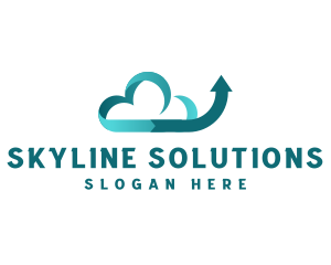 Online Cloud Arrow logo design