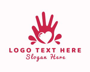Romantic - Heart Hand Care logo design