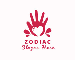 Romance - Heart Hand Care logo design