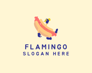 Hot Dog Sandwich Cartoon  Logo
