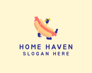 Hot Dog Sandwich Cartoon  Logo