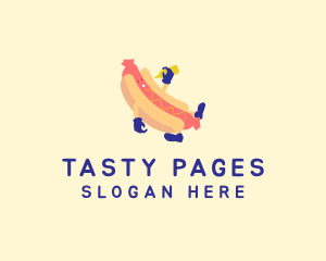 Hot Dog Sandwich Cartoon  Logo