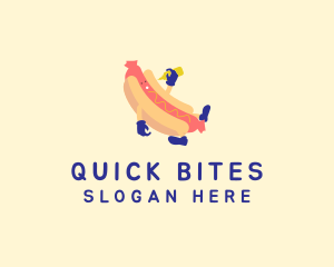 Fastfood - Hot Dog Sandwich Cartoon logo design
