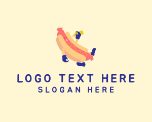 Hotdog Sandwich Cartoon  Logo