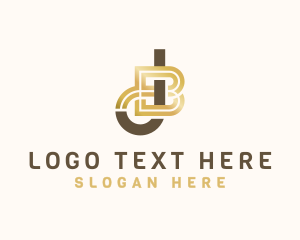 Monogram - Metallic Letter JB Studio logo design