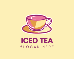 Pink Yellow Coffee Tea Cup logo design