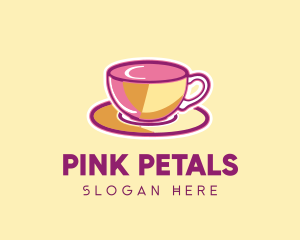 Pink Yellow Coffee Tea Cup logo design