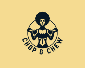 Afro Woman Fitness Gym Logo