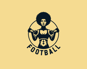 Bodybuilding - Afro Woman Fitness Gym logo design