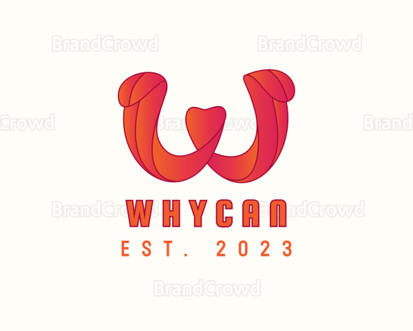 Gradient Ribbon Letter W Logo