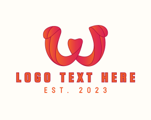 Dating - Gradient Ribbon Letter W logo design