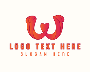 Gradient Ribbon Letter W Logo