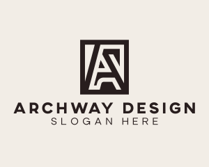 Interior Design Architect Letter A logo design