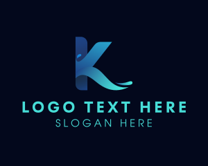 Flow - Water Purifier Letter K logo design