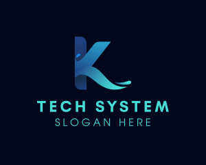 System - Water Purifier Letter K logo design