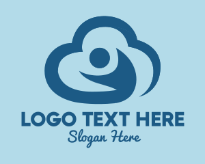 Internet - Blue Man Cloud logo design