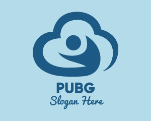 Blue Man Cloud Logo