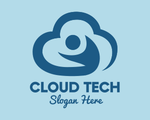 Cloud - Blue Man Cloud logo design