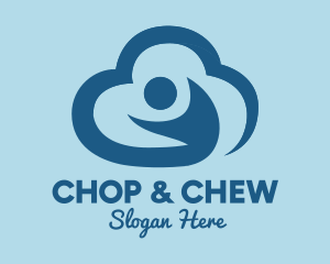 Ngo - Blue Man Cloud logo design