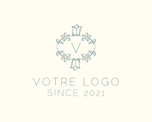 Wreath - Botanical Tulip Decoration logo design
