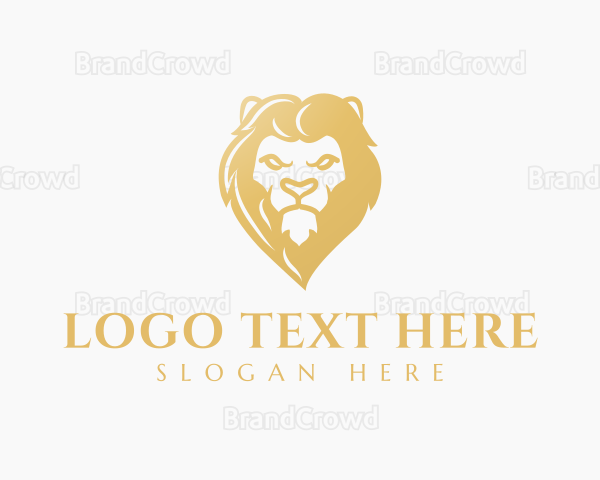 Golden Lion Head Logo