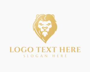 Golden - Golden Lion Head logo design
