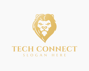 Golden Lion Head Logo