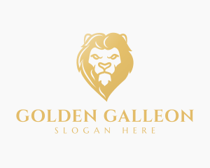 Golden Lion Head logo design