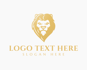 Golden Lion Head Logo