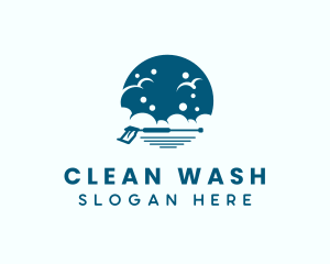 Washer - Pressure Washer Bubbles logo design