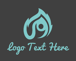 Burn - Blue Flame Fire Person logo design