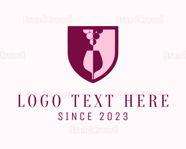 Shield Grape Wine Glass Logo