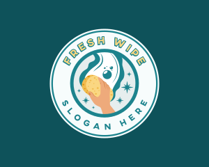 Wipe - Sponge Hand Wash Cleaning logo design