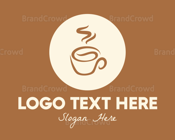 Hot Coffee Bean Cup Logo