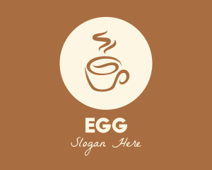 Hot Coffee Bean Cup Logo