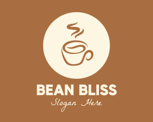 Hot Coffee Bean Cup logo design