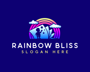 Rainbow Book Kid logo design